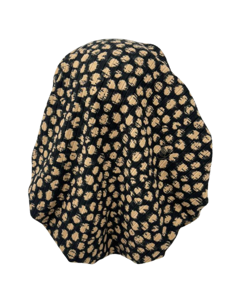 Triple Up BUL1085 Black and Beige Splatters Unlined Pre-Tied Bandanna Myselflingerie.com