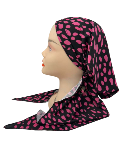 Triple Up BUL1111 Hot Pink Leopard Spots Unlined Pre-Tied Bandanna Myselflingerie.com