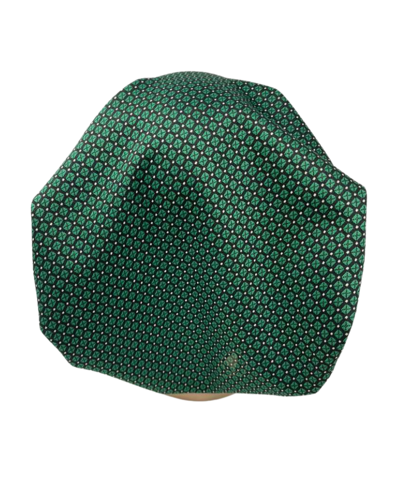 Triple Up BUL1103 Green Squares Unlined Pre-Tied Bandanna Myselflingerie.com