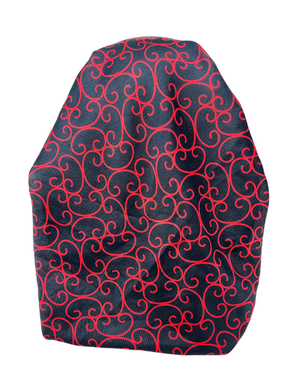 It's Younique OB-VINE-RD Red Vine Print Pre-Tied Open Back Bandanna with Velvet Grip Myselflingerie.com