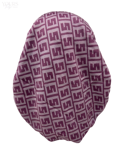 Ahead IT2591 Burgundy Scarfeena Branded Pattern Israeli Style Long Tails Pre-Tied Bandanna Myselflingerie.com