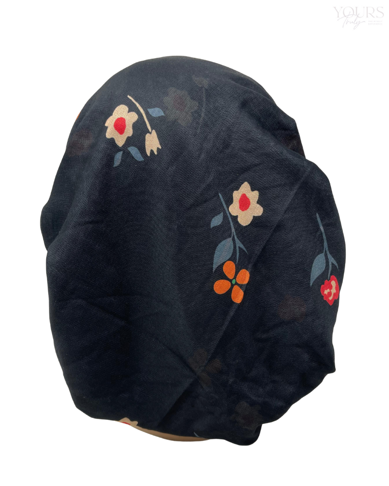 Ahead IT8062 Black Weavebud Israeli Style Long Tails Pre-Tied Bandanna Mselflingerie.com