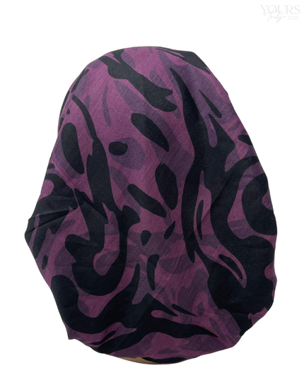 Ahead IT2592 Fuchsia Swirled Ink Israeli Style Long Tails Pre-Tied Bandanna Myselflingerie.com