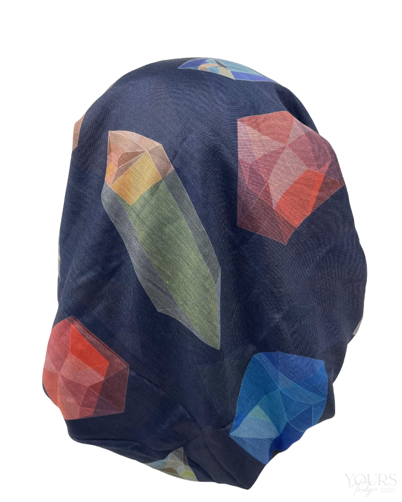 Ahead IT2594 Light Multi Color Gem Burst Israeli Style Long Tails Pre-Tied Bandanna Myselflingerie.com