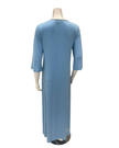 Verdiani 4511 Taupe Lace Motif Sky Blue Modal Pull On Nightgown Myselflingerie.com