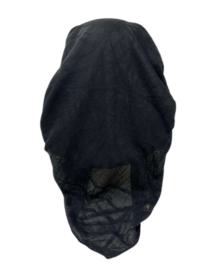 Ahead VT2855 Black Quartzline Versatile Style Long Tails Open Back Pre-Tied Bandanna Myselflingerie.com