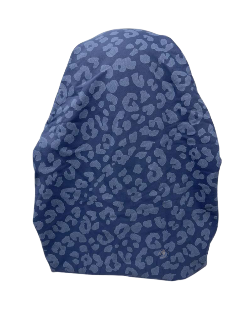Ahead VT2895 Denim Leopale Versatile Style Long Tails Open Back Pre-Tied Bandanna Myselflingerie.com
