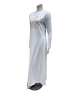 Pen-ky 12915 White with Gold Foil Blossoming Rose Cotton Coverall Nursing Nightgown Myselflingerie.com