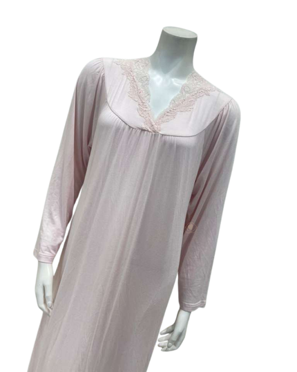 Verdiani M003 Rose Pink Pull On Supima Cotton Nightgown Myselflingerie.com