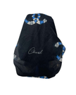 It's Younique OB-DES-CC Blue Designer Inspired Pre-Tied Open Back Bandanna with Velvet Grip Myselflingerie.com