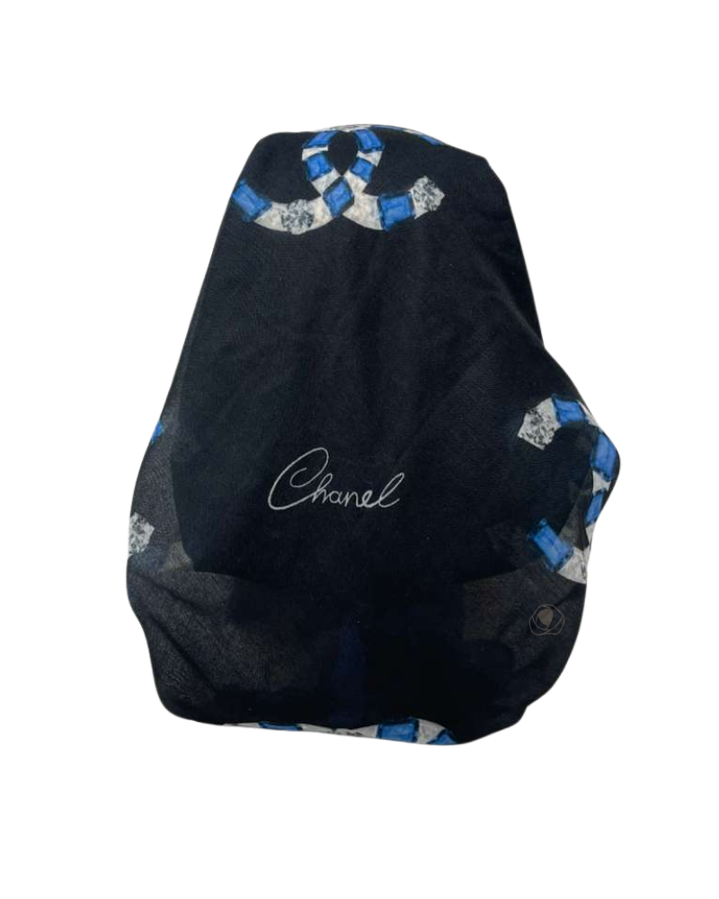 It's Younique OB-DES-CC Blue Designer Inspired Pre-Tied Open Back Bandanna with Velvet Grip Myselflingerie.com