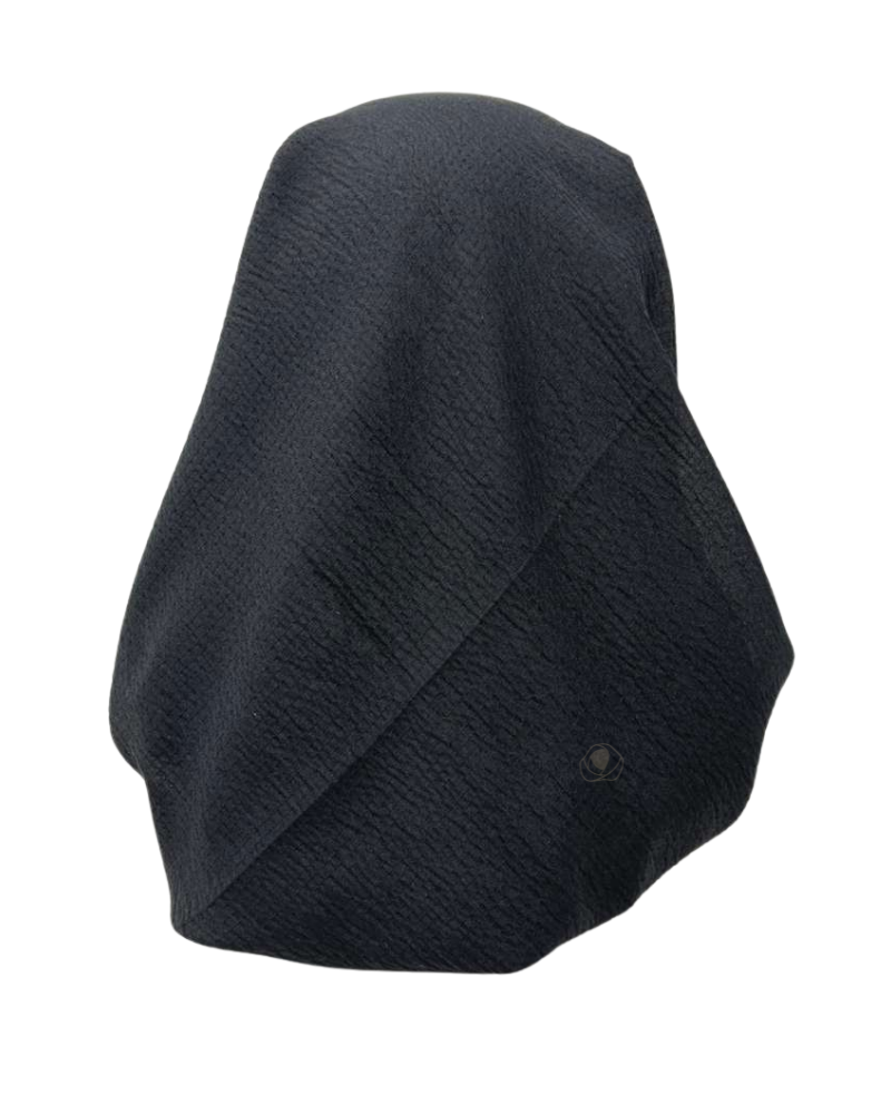 It's Younique OB-CRI-BLK Solid Black Crinkle Pre-Tied Open Back Bandanna with Velvet Grip Myselflingerie.com