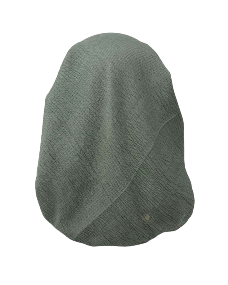 It's Younique OB-CRI-SG Solid Seaweed Green Crinkle Pre-Tied Open Back Bandanna with Velvet Grip Myselflingerie.com