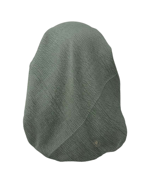 It's Younique Solid Seaweed Green Crinkle Pre-Tied Open Back Bandanna with Velvet Grip Myselflingerie.com