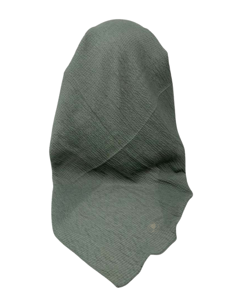 It's Younique OB-CRI-SG Solid Seaweed Green Crinkle Pre-Tied Open Back Bandanna with Velvet Grip Myselflingerie.com