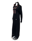 Mode Everyday LR6113 Black Zagline Front Zip Morning Robe Lounger with Hood Myselflingerie.com