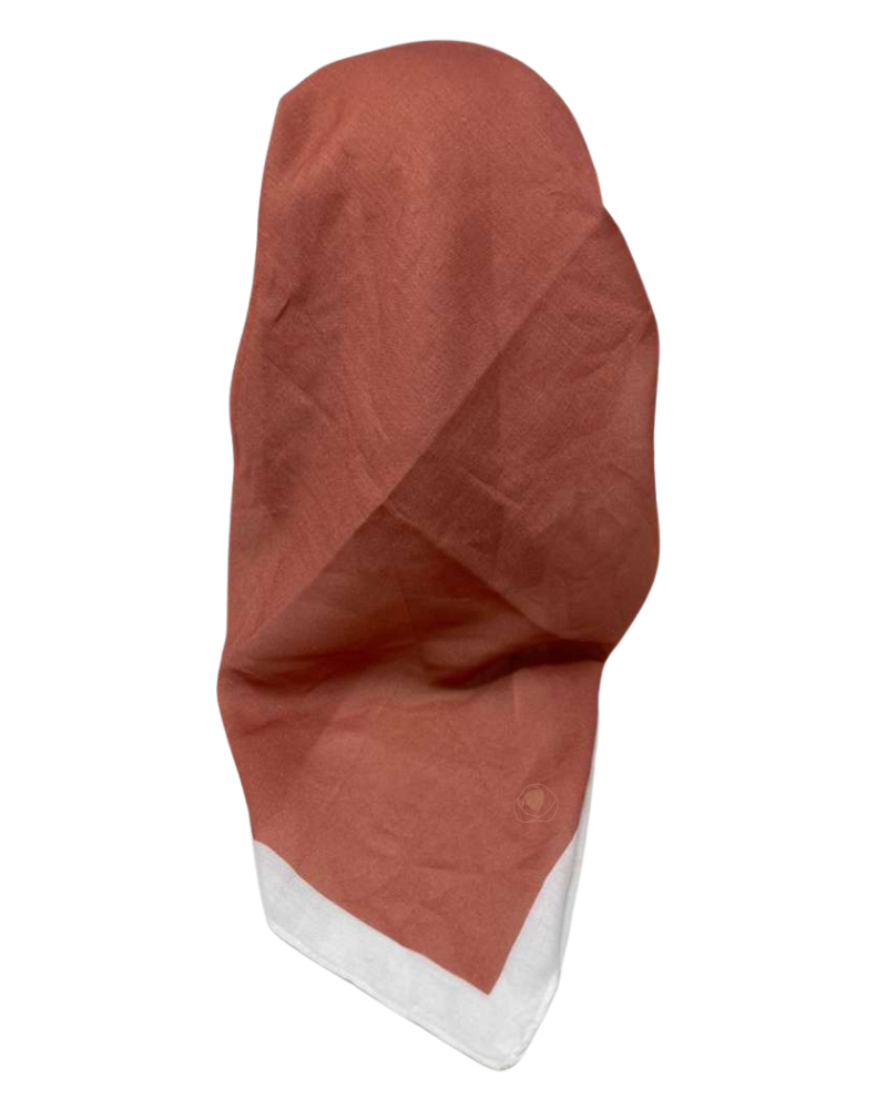 It's Younique OB-SOL-TOBWH Tobacco and White Border Pre-Tied Open Back Bandanna with Velvet Grip Myselflingerie.com