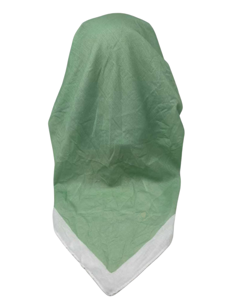 It's Younique OB-SOL-MIGN Mint Green and White Border Pre-Tied Open Back Bandanna with Velvet Grip Myselflingerie.com