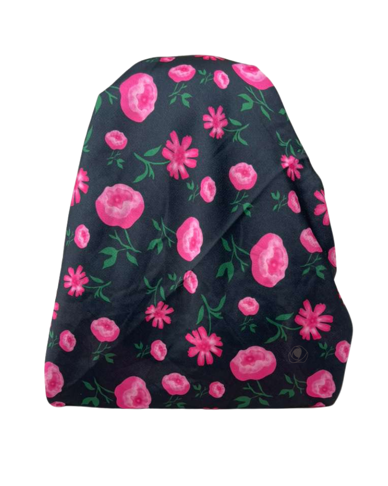 It's Younique OB-FLO-PI Pink Flower Garden Pre-Tied Open Back Bandanna with Velvet Grip Myselflingerie.com