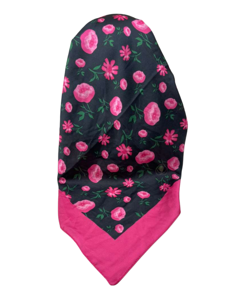 It's Younique OB-FLO-PI Pink Flower Garden Pre-Tied Open Back Bandanna with Velvet Grip Myselflingerie.com