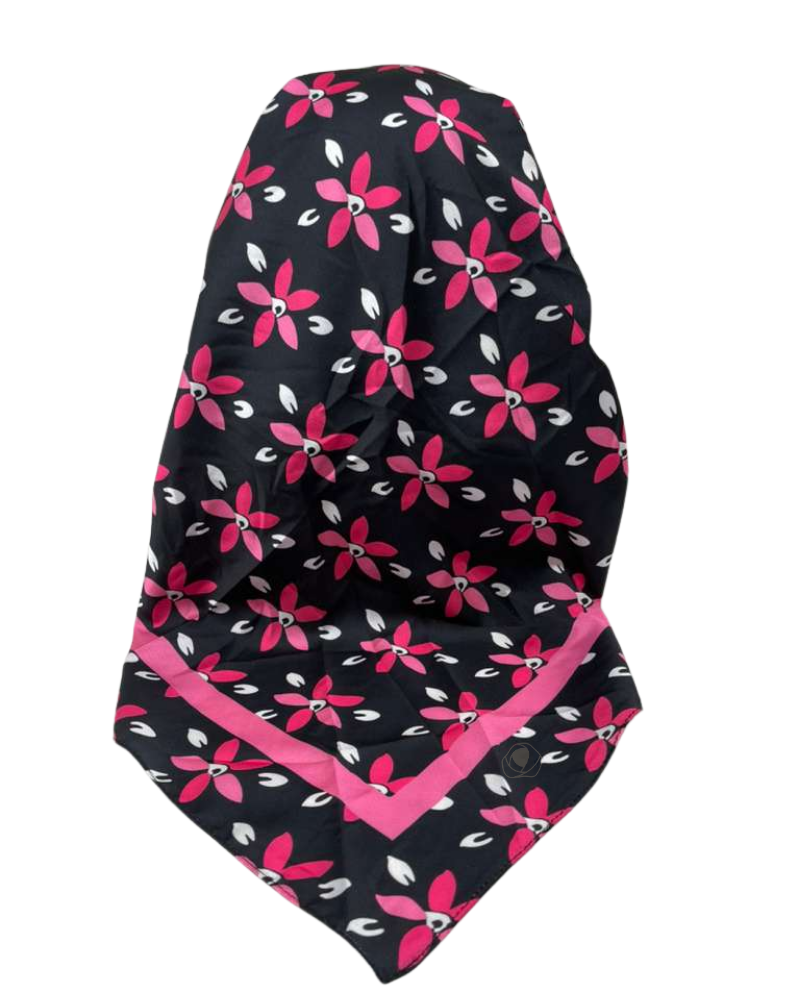 It's Younique OB-PI-DAI Two Tones Pink Daisies Pre-Tied Open Back Bandanna with Velvet Grip Myselflingerie.com