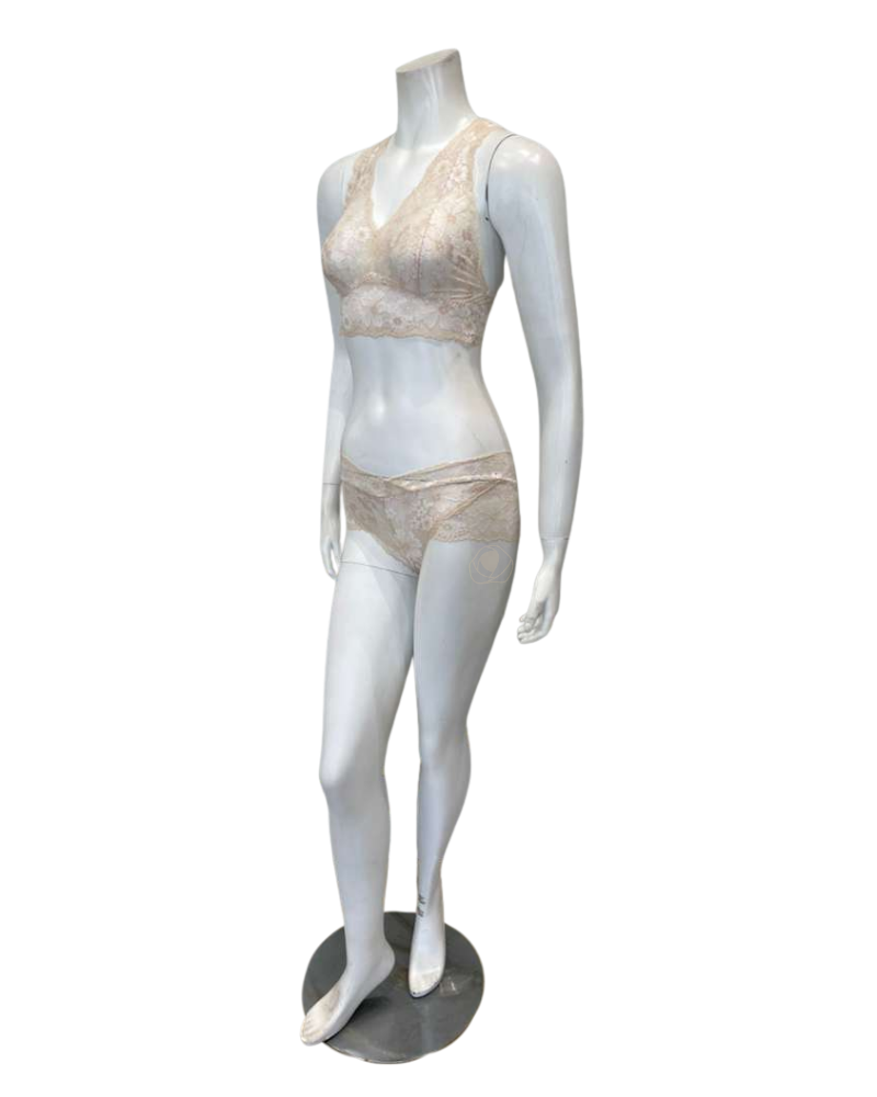 Oh! Zuza 3839+3840 Peach/Ivory Lace Bralette Set Myselflingerie.com
