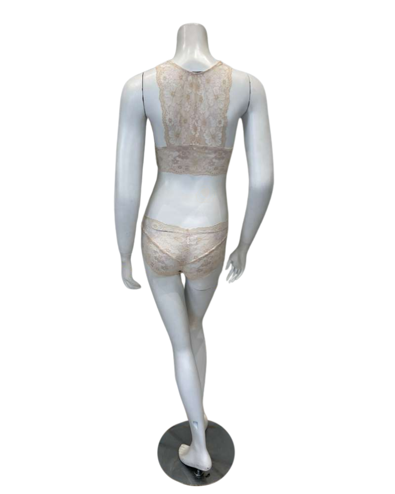 Oh! Zuza 3839+3840 Peach/Ivory Lace Bralette Set Myselflingerie.com