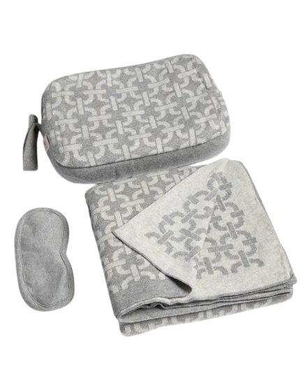 Pink Lemonade PLFBTRA34 Vanilla Chains Organic Cotton Travel Blanket & Eye Mask Set Myselflingerie.com