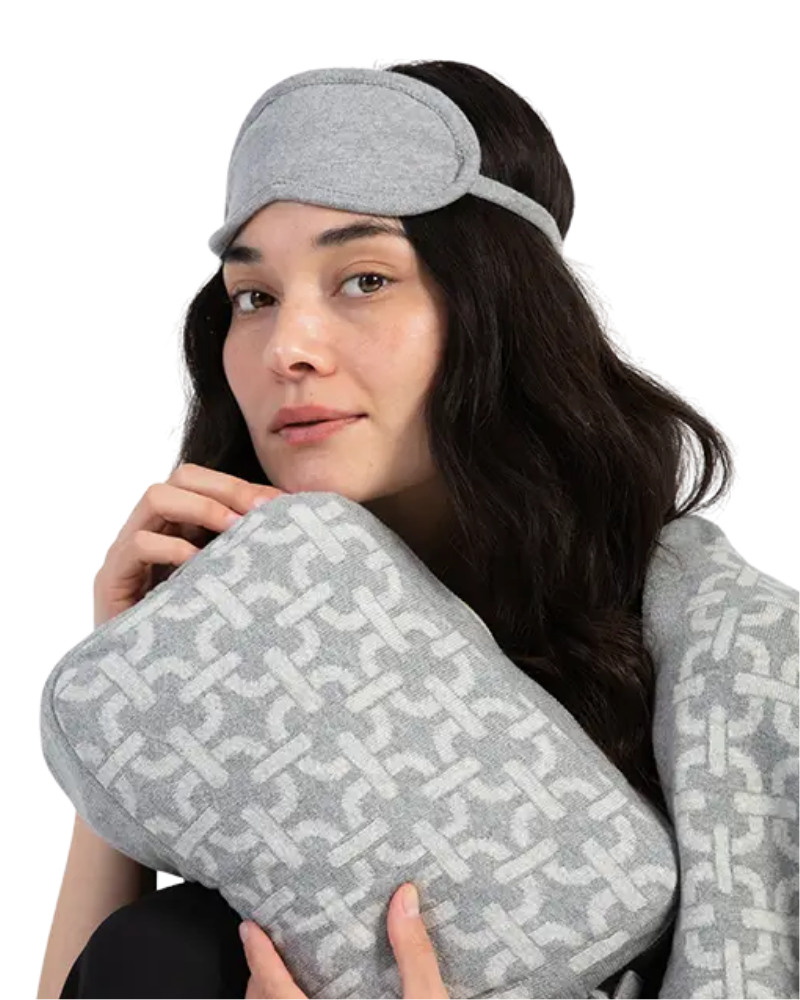 Pink Lemonade PLFBTRA34 Vanilla Chains Organic Cotton Travel Blanket & Eye Mask Set Myselflingerie.com