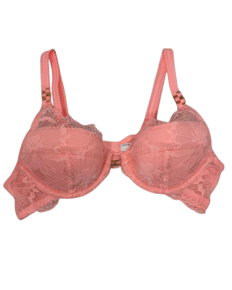 Chantelle Fluorescent Pink Muse Lace Push Up Bra