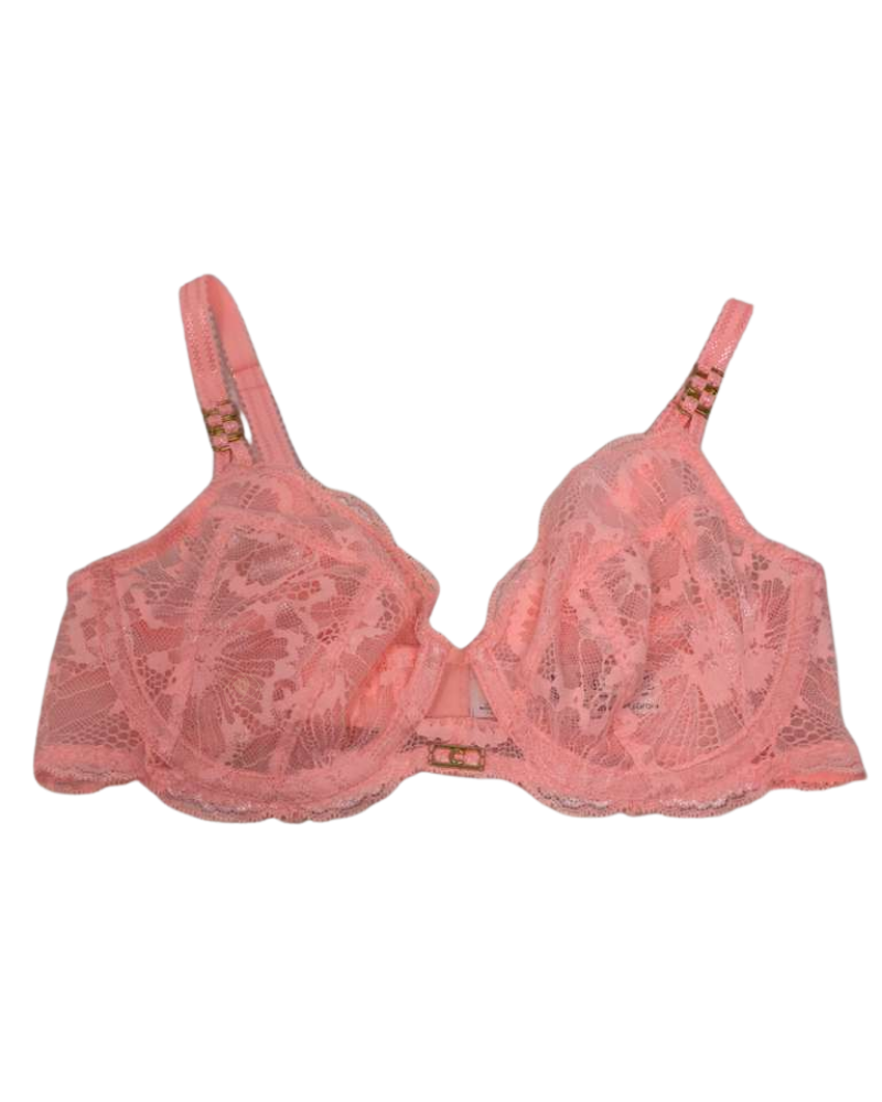 Chantelle 19YM0 Fluorescent Pink Muse Lace Underwire Bra Myselflingerie.com