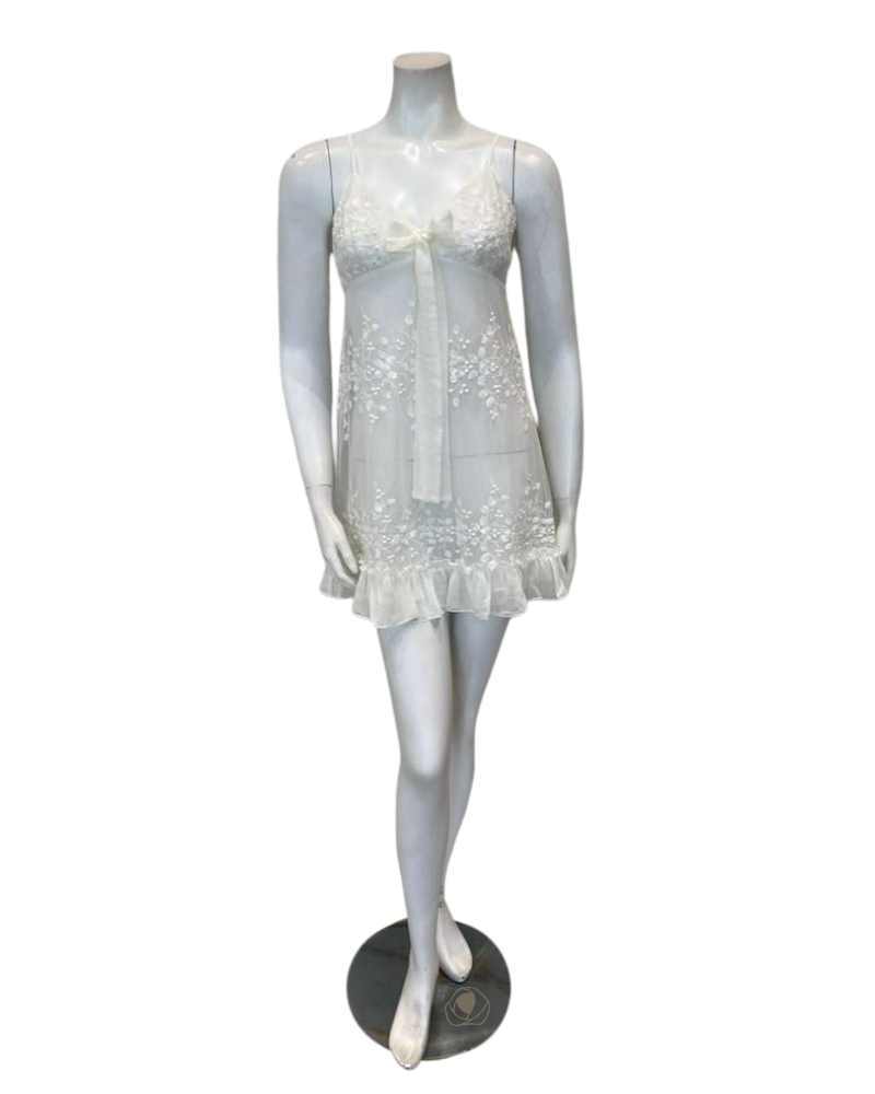Rya Collection Ivory Tidal Chemise & Wrap Set Myselflingerie.com