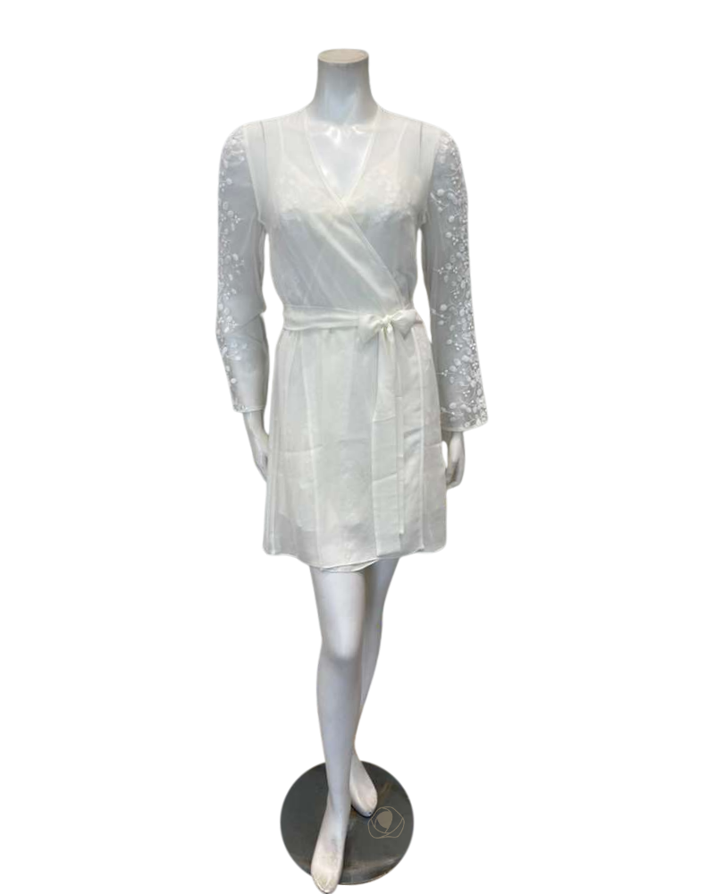 Rya Collection Ivory Tidal Chemise & Wrap Set Myselflingerie.com