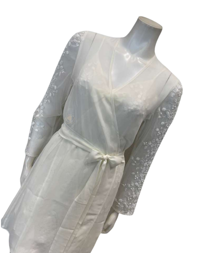 Rya Collection Ivory Tidal Chemise & Wrap Set Myselflingerie.com