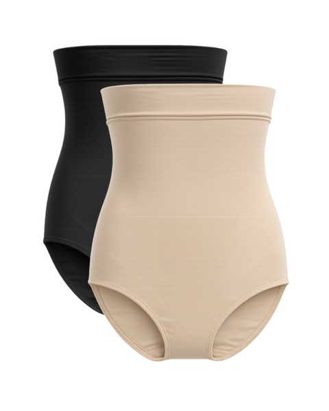 Body Beautiful 1419 Extra High Waist Control Brief 2 Pack Myselflingerie.com