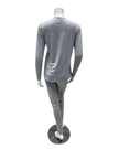 Jackie O'Loungewear Grey V Neck Long Sleeve Modal Pajamas Set Myselflingerie.com
