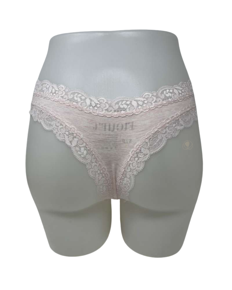Fleur't Strawberry Whip Iconic Modal Lace Trim Thong Myselflingerie.com