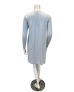 Jackie O'Loungewear NS-L/S-LTBL Light Blue V Neck Lace Long Sleeves Modal Nightshirt Myselflingerie.com