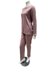 Iora Lingerie 25515 Dusty Pink Braided Trim Fleece Lined Pajamas Set Myselflingerie.com