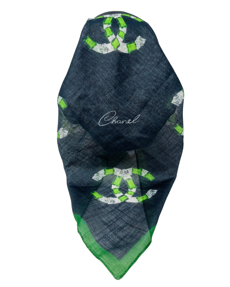 It's Younique OB-CC-GN Green Designer Inspired Metallic Pre-Tied Open Back Bandanna with Velvet Grip Myselflingerie.com