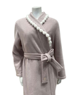 Iora Lingerie 25612C Dusty Mauve Pom Pom Trim Wrap Robe Myselflingerie.com