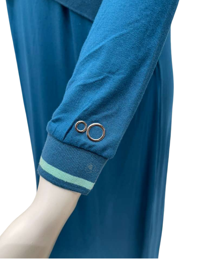 Mega Dreams 357532 Turquoise Carpet Embroidery Modal Nursing Nightgown Myselflingerie.com