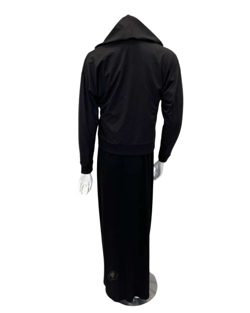 Sparrow Black with Royal Embroidery Zip Up Hoodie Myselflingerie.com