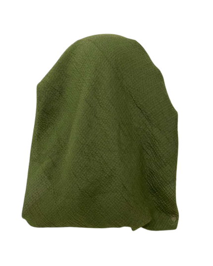 It's Younique OB-CRI-OL Olive Green Crinkle Pre-Tied Open Back Bandanna with Velvet Grip Myselflingerie.com