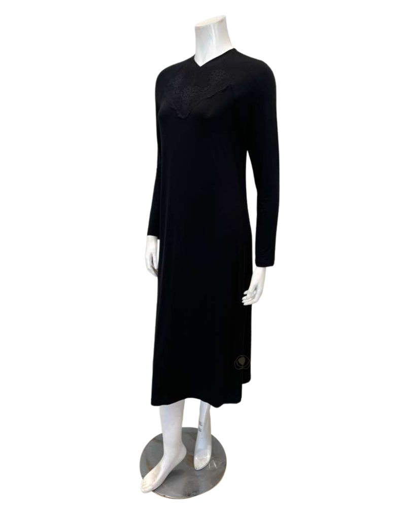 Oh! Zuza V20 Black and Lace Modal Nightshirt Myselflingerie.com