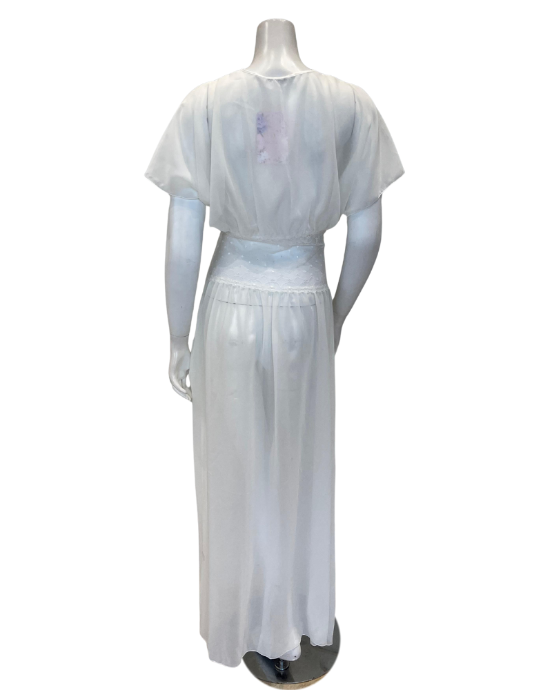 Oh! Zuza 4537 Ivory Sheer Chiffon Long Robe Myselflingerie.com