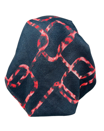 It's Younique PP-GEOAN-RD Red Geometrical Animal Stripe Shimmer Pre-Tied Bandanna with Velvet Grip Myselflingerie.com