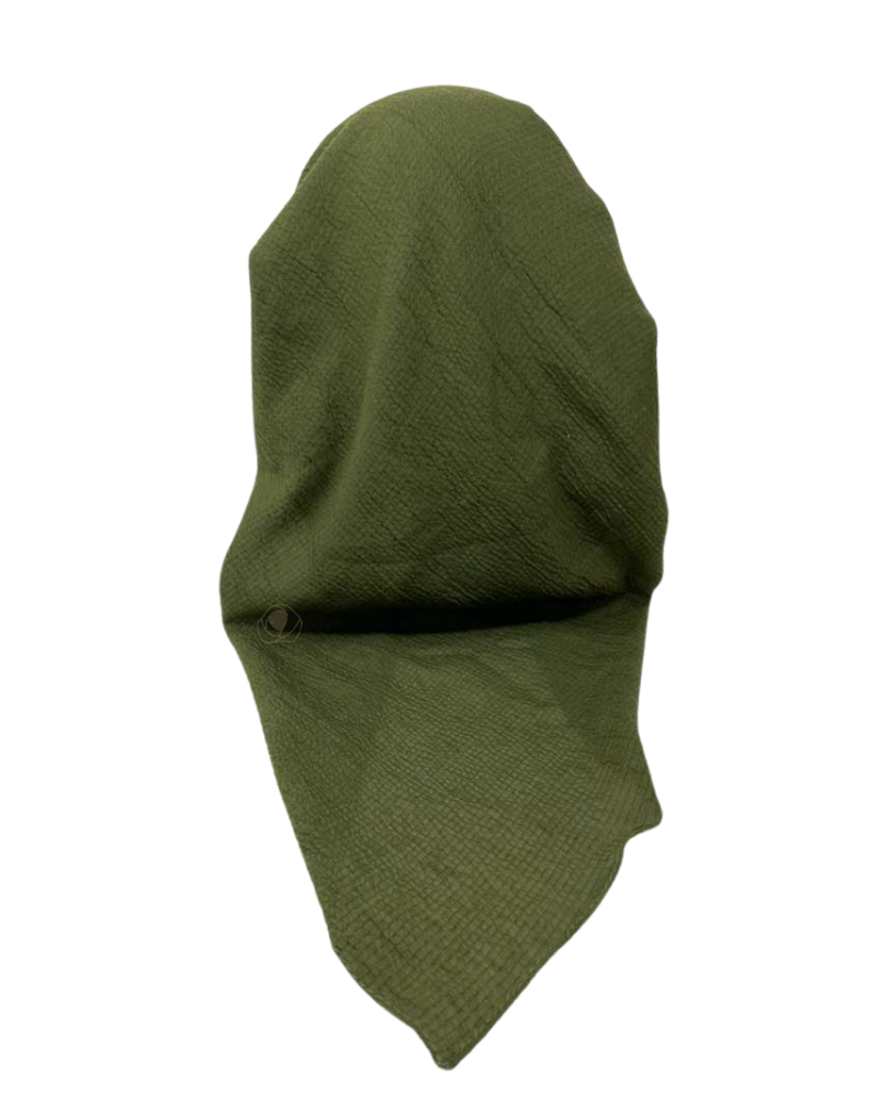It's Younique OB-CRI-OL Olive Green Crinkle Pre-Tied Open Back Bandanna with Velvet Grip Myselflingerie.com