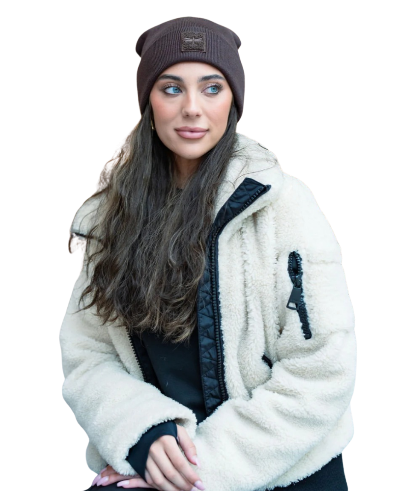 Tal New York TSLDC The Sherpa Logo Dark Chocolate Beanie Myselflingerie.com