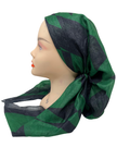 It's Younique OB-SHIM-GRB Green/Black Mix Shimmer Pre-Tied Open Back Bandanna with Velvet Grip Myselflingerie.com